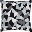 amazon brand – rivet modern retro flair mosaic geometric decorative throw pillow, 20" x 20", cover only, blue logo