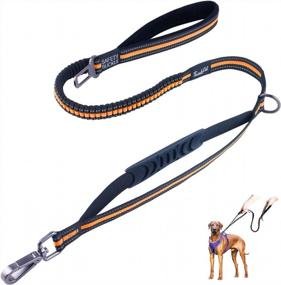 img 4 attached to ThinkPet Dog Leashes – Double Handle Traffic Control, Heavy Duty Bungee No Pull Reflective Lead With Comfortable Padded Handles And Car Seat Belt For Medium To Large Dogs Training And Walking