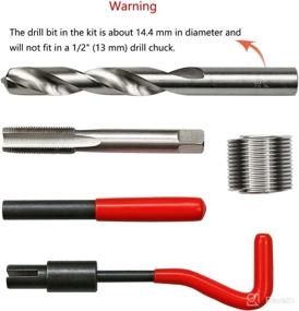 img 3 attached to Highking M14 x 1.50 mm Metric Thread Repair Kit - Compatible Hand Tool Set for Auto Repairing (M14-1.5) - Thread Repair Insert Kit & Tools
