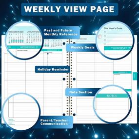 img 2 attached to Student Planner 2022-2023: Academic Weekly & Monthly Planners For Students 11"X 9", Flexible Cover, Golden Binding, Printed Tabs + Stickers