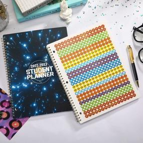 img 3 attached to Student Planner 2022-2023: Academic Weekly & Monthly Planners For Students 11"X 9", Flexible Cover, Golden Binding, Printed Tabs + Stickers