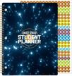 student planner 2022-2023: academic weekly & monthly planners for students 11"x 9", flexible cover, golden binding, printed tabs + stickers logo