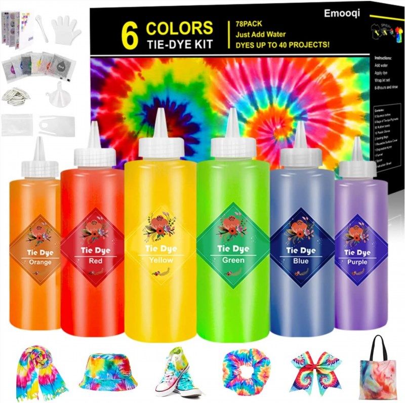 DIY Tie Dye Kits, Emooqi 15 Colours Vibrant Tie Dye Kits, with 15 Bag  Pigments, Rubber Bands, Gloves, Sealed Bag, Apron and Table Covers for Arts  and Crafts Fabric Textile Party DIY