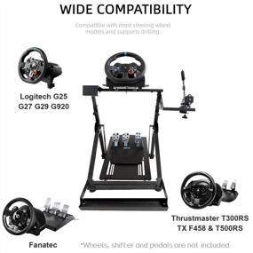 img 3 attached to Marada Steering Wheel Stand X Frame Racing Simulator Steering Wheel Stand Foldable & Tilt-Adjustable For G29 G920 T300RS T150 Wheel, Shifter,Pedals And Handbrake NOT Included