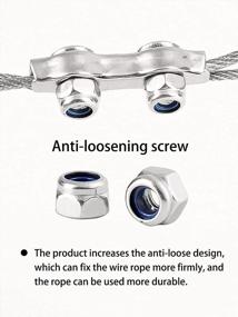 img 2 attached to Durably Crafted TooTaci M2 Duplex Wire Rope Clips With Spanner: Set Of 24 Stainless Steel Duplex Cable Clamps 1/16 With Anti-Loosening Lock Nuts - Ideal For Securing Cable Wire Rope