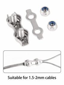 img 1 attached to Durably Crafted TooTaci M2 Duplex Wire Rope Clips With Spanner: Set Of 24 Stainless Steel Duplex Cable Clamps 1/16 With Anti-Loosening Lock Nuts - Ideal For Securing Cable Wire Rope