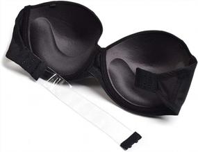 img 1 attached to Strapless Push Up Bra With Clear Back Invisible Strap, Padded Underwire, And Halter Bralette