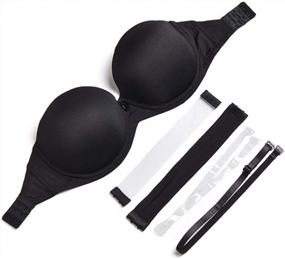 img 2 attached to Strapless Push Up Bra With Clear Back Invisible Strap, Padded Underwire, And Halter Bralette