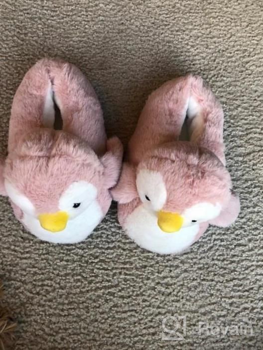 img 1 attached to Women'S Cute Penguin Animal Slippers Cozy Fuzzy Plush Winter Warm House Shoes review by Tracy Thrash