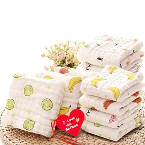 img 4 attached to 👶 KOROTUS Muslin Baby Burp Cloths 10-Pack: Extra Large, 6 Layer, 100% Organic Cotton for Sensitive Skin