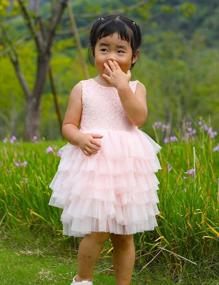 img 1 attached to Cilucu Baby Girls Party Dress: A Beautiful Peachy Pink Tutu For Special Occasions