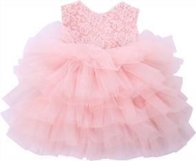img 4 attached to Cilucu Baby Girls Party Dress: A Beautiful Peachy Pink Tutu For Special Occasions