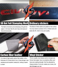 img 3 attached to LEXLEY 4PCS Carbon Fiber Style Leather Door Sill Protector: Premium Guard for F150 2015-2022 - Sliver