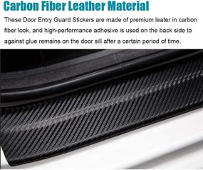 img 2 attached to LEXLEY 4PCS Carbon Fiber Style Leather Door Sill Protector: Premium Guard for F150 2015-2022 - Sliver