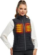 warm up with style: conqueco women's lightweight heated vest with battery pack logo