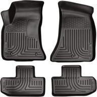 🚗 husky liners weatherbeater series: black front &amp; 2nd seat floor liners for 2011-2015 dodge challenger (4 pcs) - 98071 logo