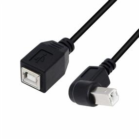 img 1 attached to SinLoon USB 2.0 Type-B Printer Cables (2-Pack) - 90 Degree UP + Down Right Angle, Short Extension Cable for Printer, Scanner, Mobile HDD and More