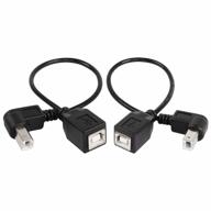 кабели принтера sinloon usb 2.0 типа b (2 штуки) - углы 90 градусов вверх и вниз, короткое удлинительное кабель для принтера, сканера, мобильного жесткого диска и других устройств. логотип