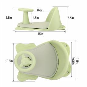 img 2 attached to Portable Baby Bath Seat With Non-Slip Mat - BLANDSTRS Toddler Chair For Babies 6 Months & Up (Green)”