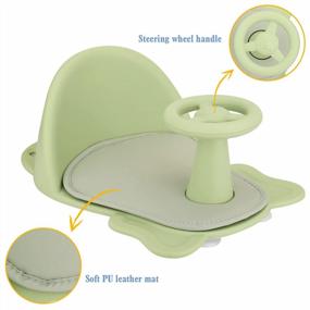 img 3 attached to Portable Baby Bath Seat With Non-Slip Mat - BLANDSTRS Toddler Chair For Babies 6 Months & Up (Green)”