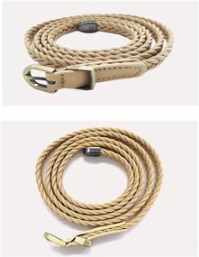 img 3 attached to Stylish Leather Knitted Design Women's Accessories - Belts for Fashionable Women