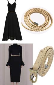 img 1 attached to Stylish Leather Knitted Design Women's Accessories - Belts for Fashionable Women