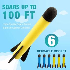 img 2 attached to Betheaces Rocket Launcher Toy For Kids - Shoots Up To 100 Feet - 6 Foam Rockets & Sturdy Stand - Fun Outdoor Toy For Year-Round Play - Perfect Gift For Boys & Girls Aged 3+