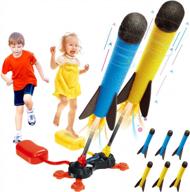 betheaces rocket launcher toy for kids - shoots up to 100 feet - 6 foam rockets & sturdy stand - fun outdoor toy for year-round play - perfect gift for boys & girls aged 3+ logo