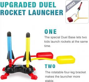 img 3 attached to Betheaces Rocket Launcher Toy For Kids - Shoots Up To 100 Feet - 6 Foam Rockets & Sturdy Stand - Fun Outdoor Toy For Year-Round Play - Perfect Gift For Boys & Girls Aged 3+