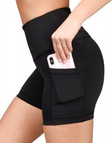 img 4 attached to Stay Comfortable And Stylish With Yogalicious Squat Proof Biker Shorts - Available In Multiple Lengths And Side Pockets!
