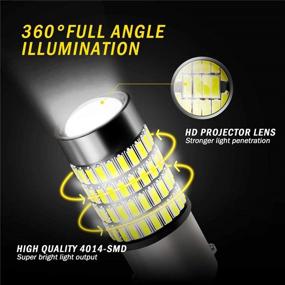 img 1 attached to ANTLINE 1157 LED Bulbs: Super Bright 1400 Lumens with Projector for Tail, Brake, Reverse & Turn Signals - Xenon White (Pack of 2)