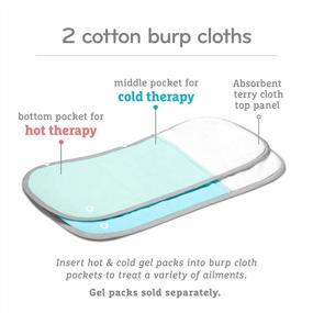 img 2 attached to Munchkin TheraBurpee: 2 Pack Burp Cloths With Built-In Pockets, For Use With Colic & Fever Rescue Kit, 1 Blue, 1 Mint,2 Count (Pack Of 1)