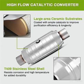 img 1 attached to 🚗 AUTOSAVER88 ATCC0018 2.5-inch Inlet/Outlet Universal Catalytic Converter with O2 Port, Heat Shield, and EPA Compliance