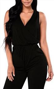 img 1 attached to Stay Chic And Comfortable With The Sleeveless V-Neck Romper With Belt For Women By MAGICMK TYFeng In Black - Size XL