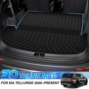 img 3 attached to 🚗 T TGBROS Custom-Fit Car Cargo Mat: 2020-2023 Kia Telluride Rear Cargo Liner, All-Weather, Odorless TPO Non-Slip