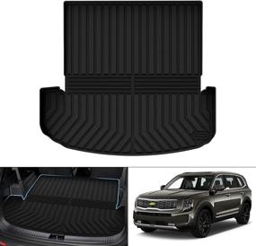 img 4 attached to 🚗 T TGBROS Custom-Fit Car Cargo Mat: 2020-2023 Kia Telluride Rear Cargo Liner, All-Weather, Odorless TPO Non-Slip