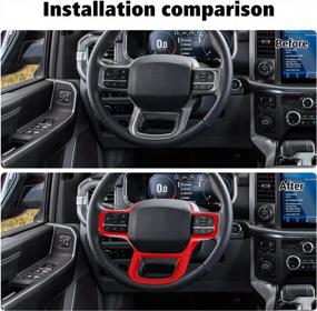 img 3 attached to Upgrade Your Ford F150 2021+ 2022 Lightning With Voodonala Steering Wheel Cover - Antidust Protector And Decorative Accessory (1Pc, Red, ABS)