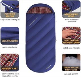 img 1 attached to Stay Cozy With KingCamp'S 3-Season Flannel Sleeping Bags For Adults - Perfect For Big And Tall Backpackers, Camping Trips, And Outdoor Travel