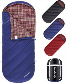 img 4 attached to Stay Cozy With KingCamp'S 3-Season Flannel Sleeping Bags For Adults - Perfect For Big And Tall Backpackers, Camping Trips, And Outdoor Travel