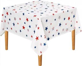 img 3 attached to 60X60 Inch DWCN Waterproof Spillproof Stain Resistant Tablecloth - Patriotic Star Pattern For 4Th Of July Holiday Celebration!