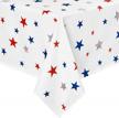 60x60 inch dwcn waterproof spillproof stain resistant tablecloth - patriotic star pattern for 4th of july holiday celebration! logo