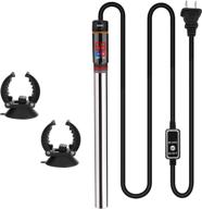 🐠 500w submersible titanium aquarium heater with intelligent led temperature display and external controller - ideal for 70-80 gallon saltwater or freshwater fish tanks logo