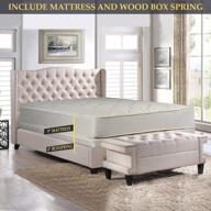 nutan full xl 9-inch gentle firm innerspring mattress with 4-inch wooden box spring/foundation set - better sleep guaranteed logo