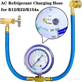 img 2 attached to 🔌 Universal Refrigerator Freon Recharge Hose Kit with Gauge - A/C R134a R12 R22, Retrofit Valve, BPV31 Bullet Piercing Tap Valve, R134a Self-Sealing Adapter - Ideal for Home/Car A/C Refrigerant Systems (Pack of 5)