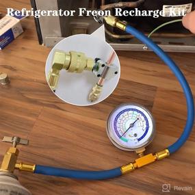 img 3 attached to 🔌 Universal Refrigerator Freon Recharge Hose Kit with Gauge - A/C R134a R12 R22, Retrofit Valve, BPV31 Bullet Piercing Tap Valve, R134a Self-Sealing Adapter - Ideal for Home/Car A/C Refrigerant Systems (Pack of 5)