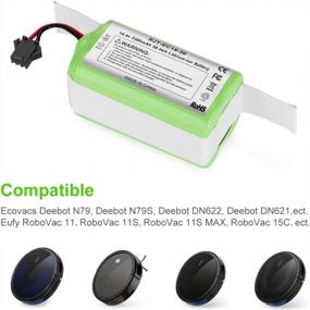 img 3 attached to Long-Lasting Replacement Battery For Ecovacs Deebot N79 And Compatible Models - Energup 3500MAh RoboVac Battery