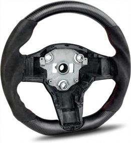 img 4 attached to Tesla Model 3/Y Modified Steering Wheel - Forged Carbon Fiber Texture Motion, Glossy Finish