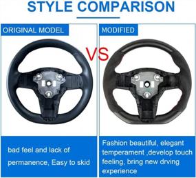 img 2 attached to Tesla Model 3/Y Modified Steering Wheel - Forged Carbon Fiber Texture Motion, Glossy Finish