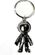 creative spacemen black robot keychain для мужчин - идеальный офис, рюкзак, подвеска для кошелька и кольцо для автомобильного брелка логотип