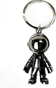 img 4 attached to Creative Spacemen Black Robot Keychain для мужчин - идеальный офис, рюкзак, подвеска для кошелька и кольцо для автомобильного брелка